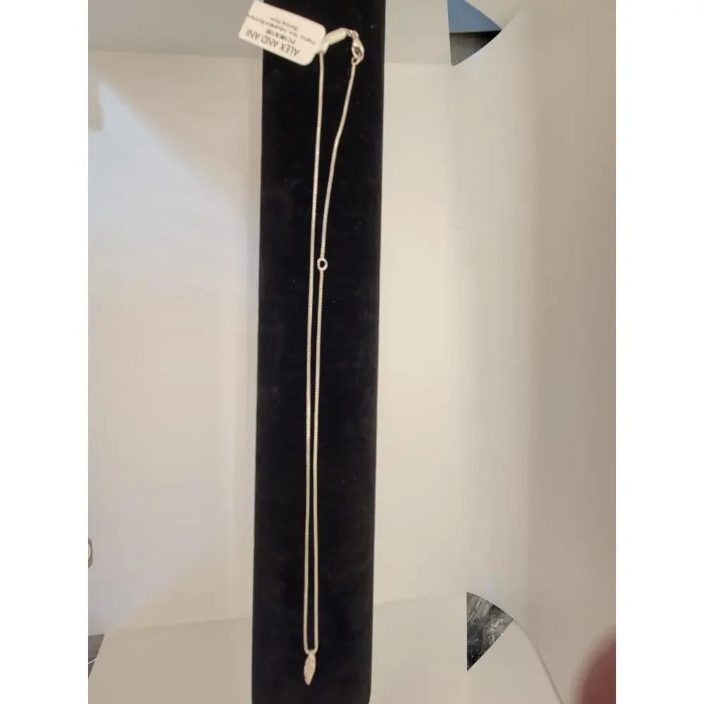 Alex and Ani Necklace Sterling Silver 925 15" / 18" Adjustable Feather Light New - Picture 3 of 6